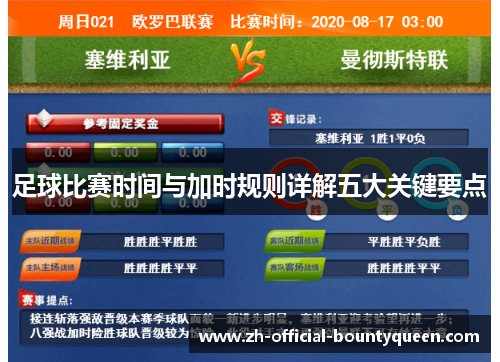 足球比赛时间与加时规则详解五大关键要点 足球比赛时间与加时规则详解五大关键要点